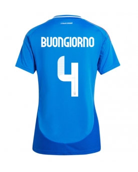 Italia Alessandro Buongiorno #4 Maglia Gara Casa Repliche Europei 2024 Donna